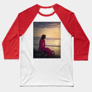 Carefree woman at the beach Baseball T-Shirt